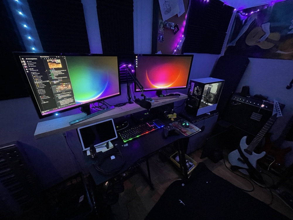 Control room desk at Leaning Studios