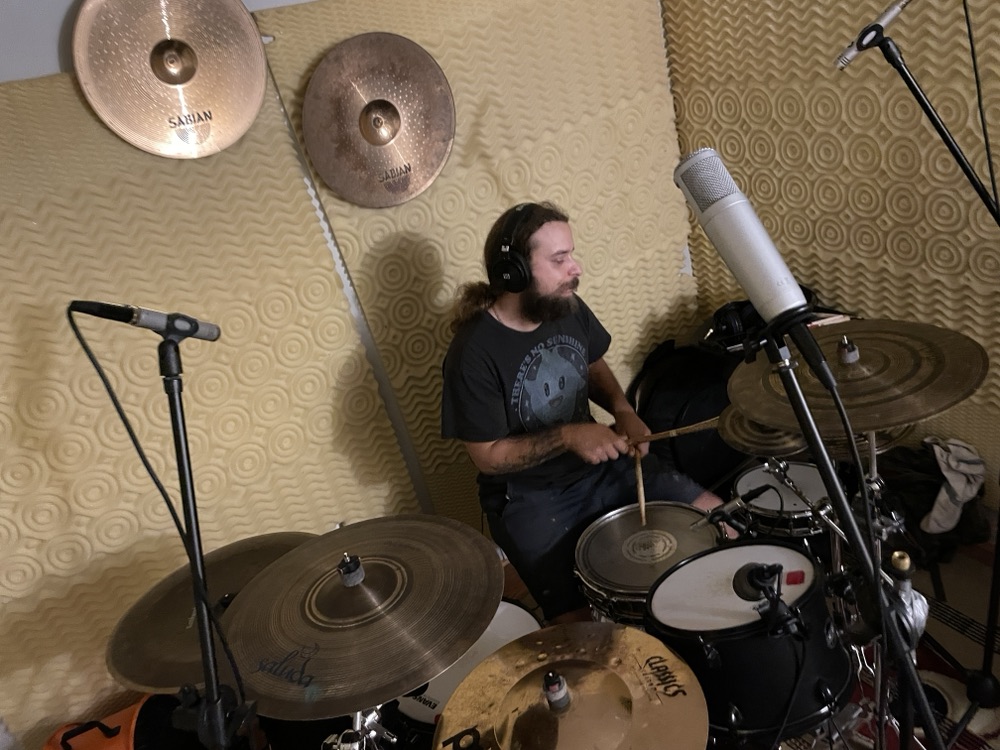 Drum session at Leaning Studios